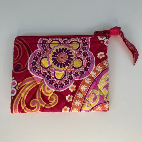 Vera Bradley Raspberry Fizz fuchsia pink coin purse like new - Picture 2 of 4